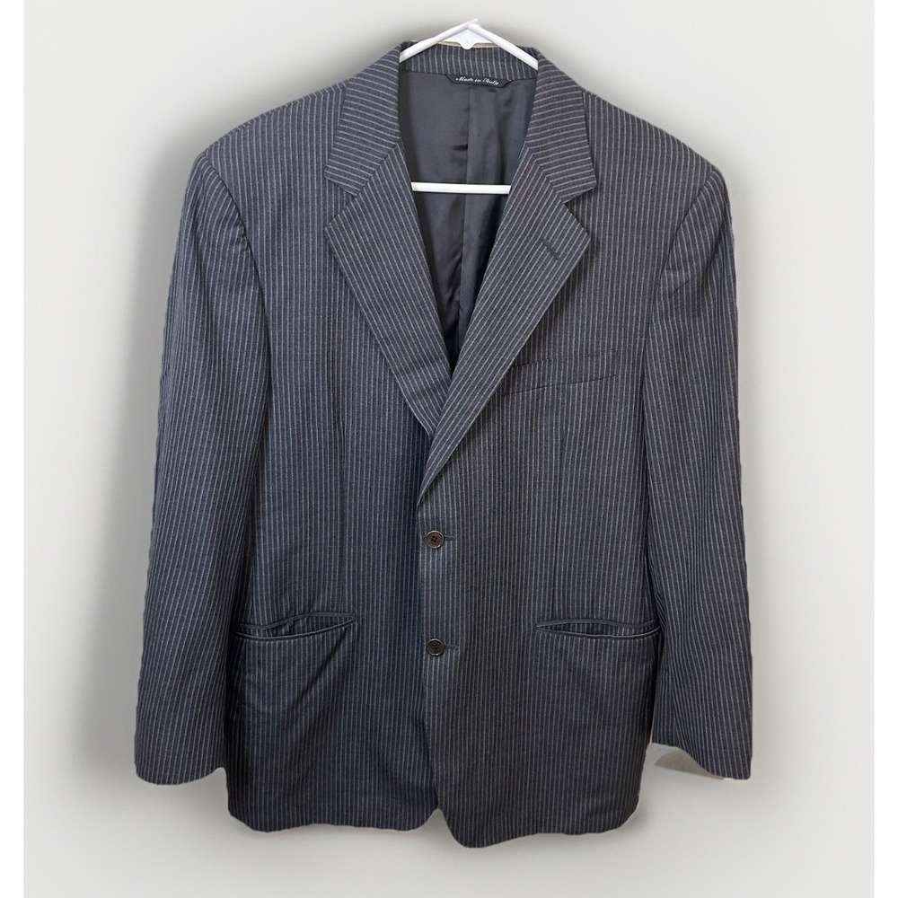 Canali Mens Wool‎ Gray Pinstripe Blazer Jacket US 42R Suit Sport Coat IT 52